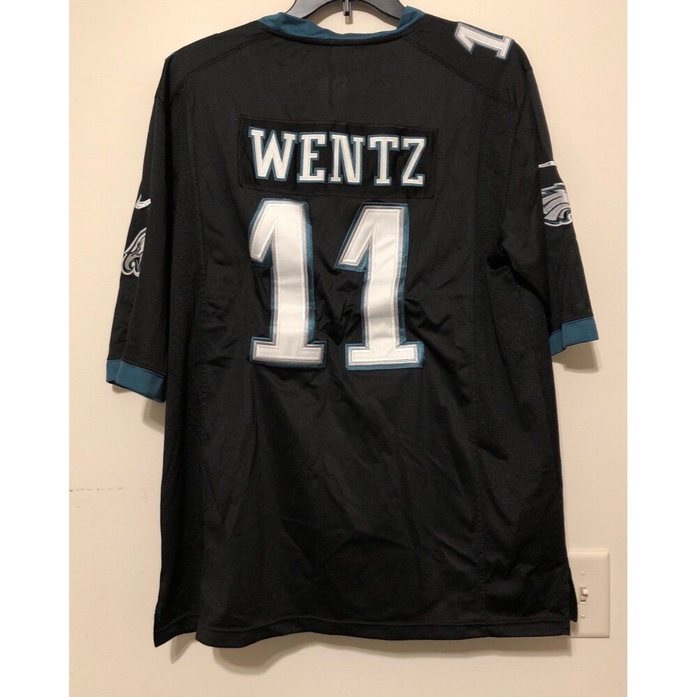 Nike On Field Carson Wentz PHILADELPHIA EAGLES Mens NFL Team JERSEY 11 used Sz L